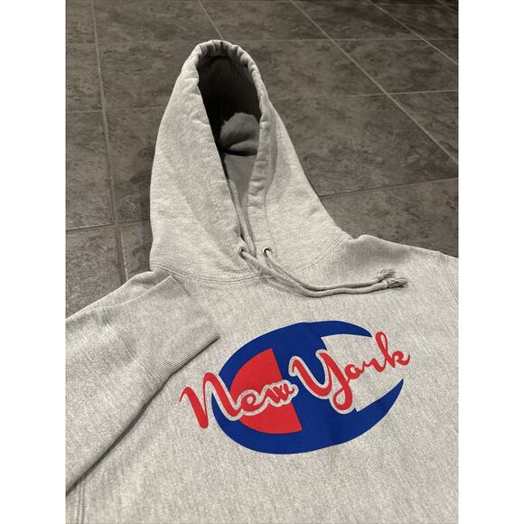 Champion Other - Vintage Men’s Champion Reverse Weave Hoodie Sweatshirt Medium Grey New York NY